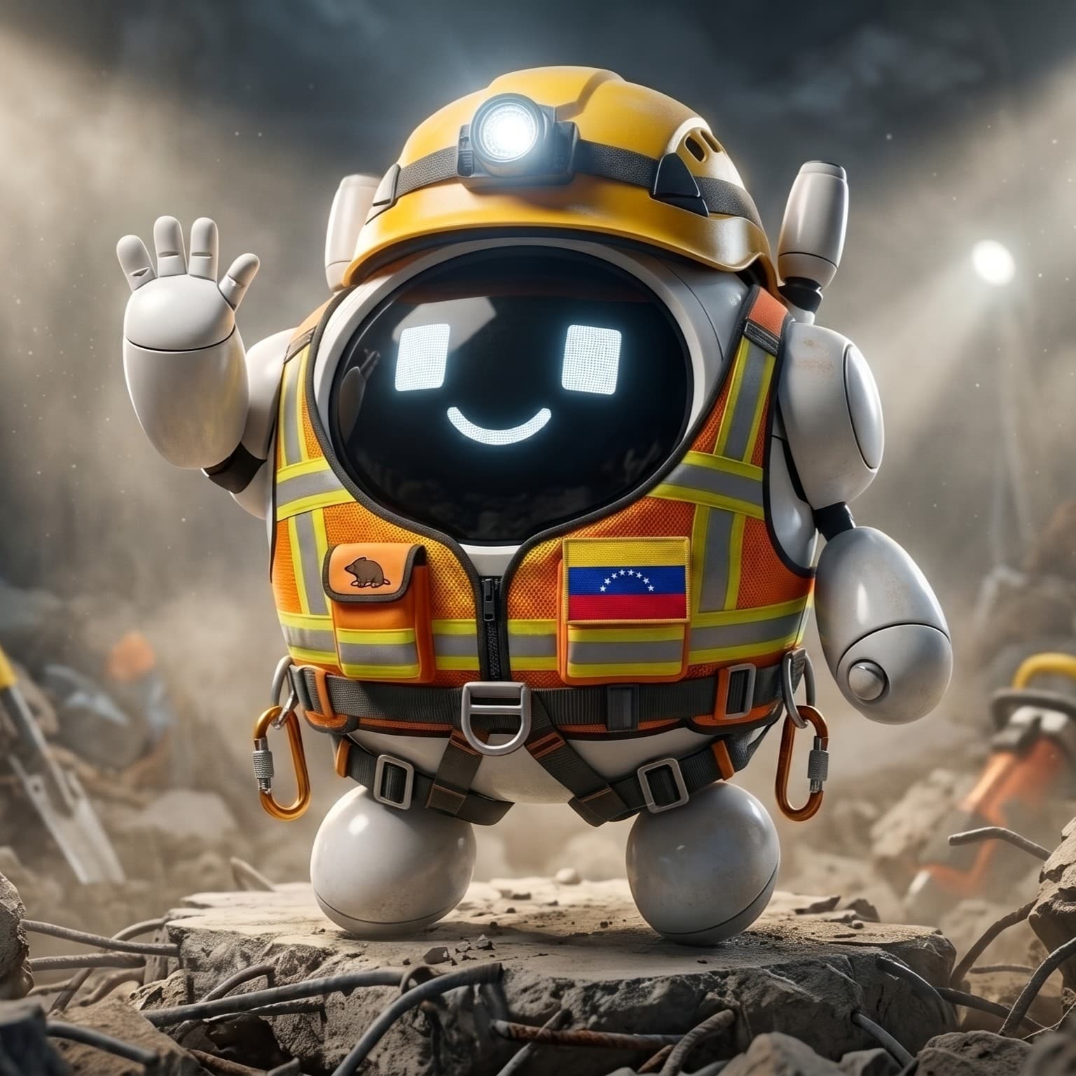 SALOMON — mascota de rescate del terremoto